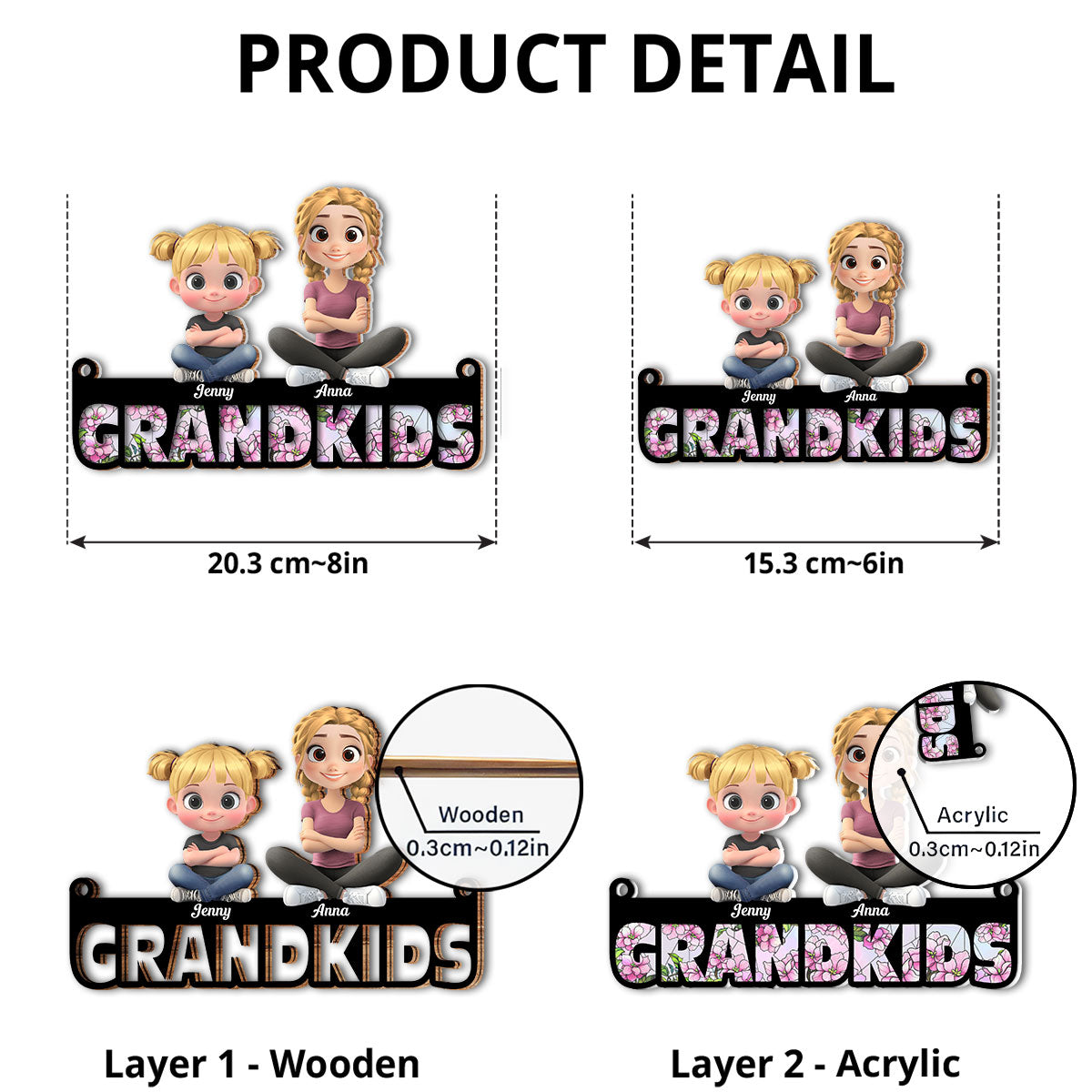 Grandma New Born Flower- Personalized Custom Suncatcher