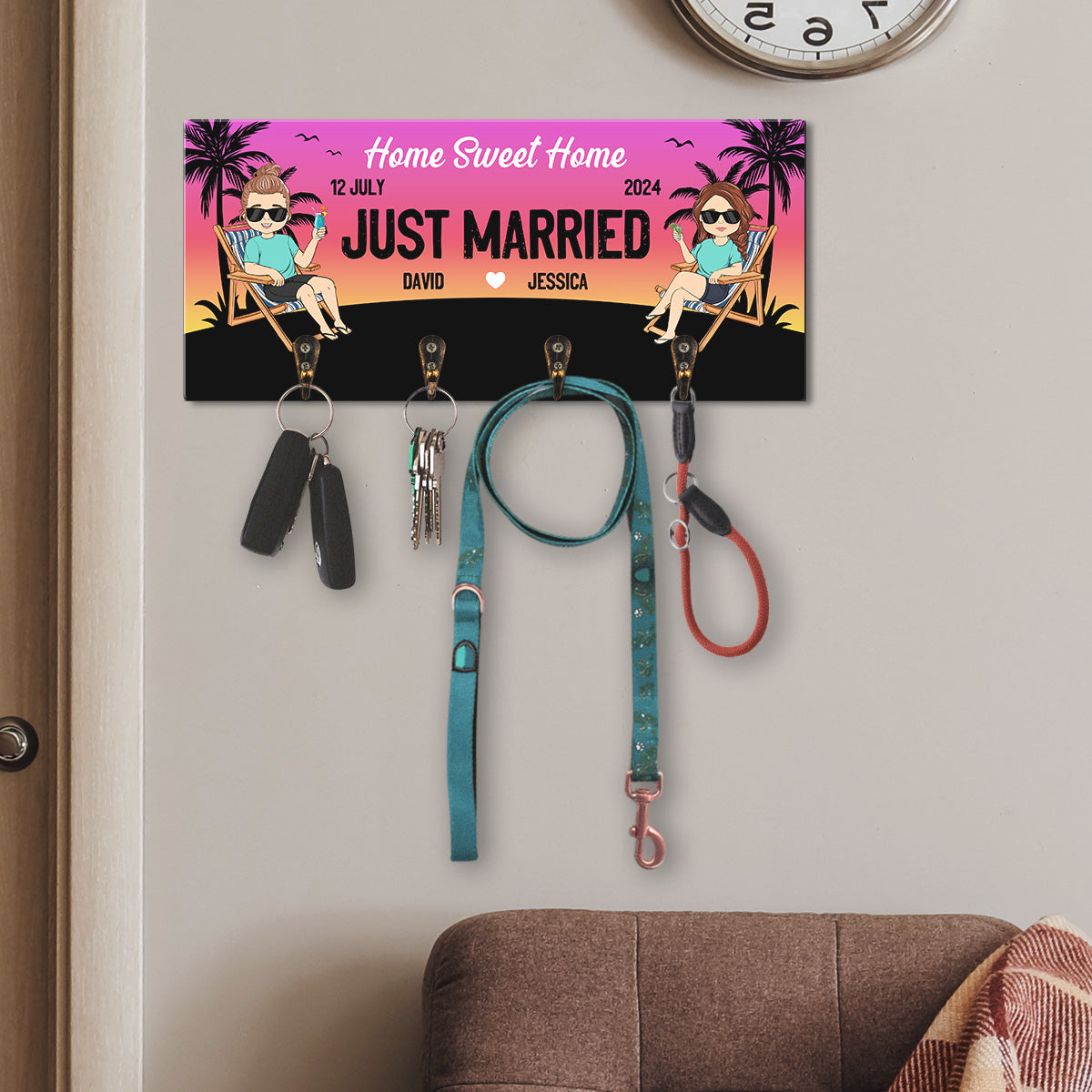 Just Married - Personalized Custom Key Holder