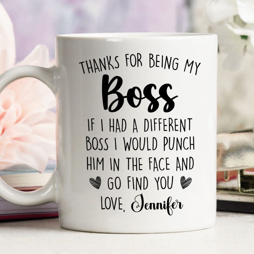 Thanks For Being My Boss - Personalized Custom Coffee Mug
