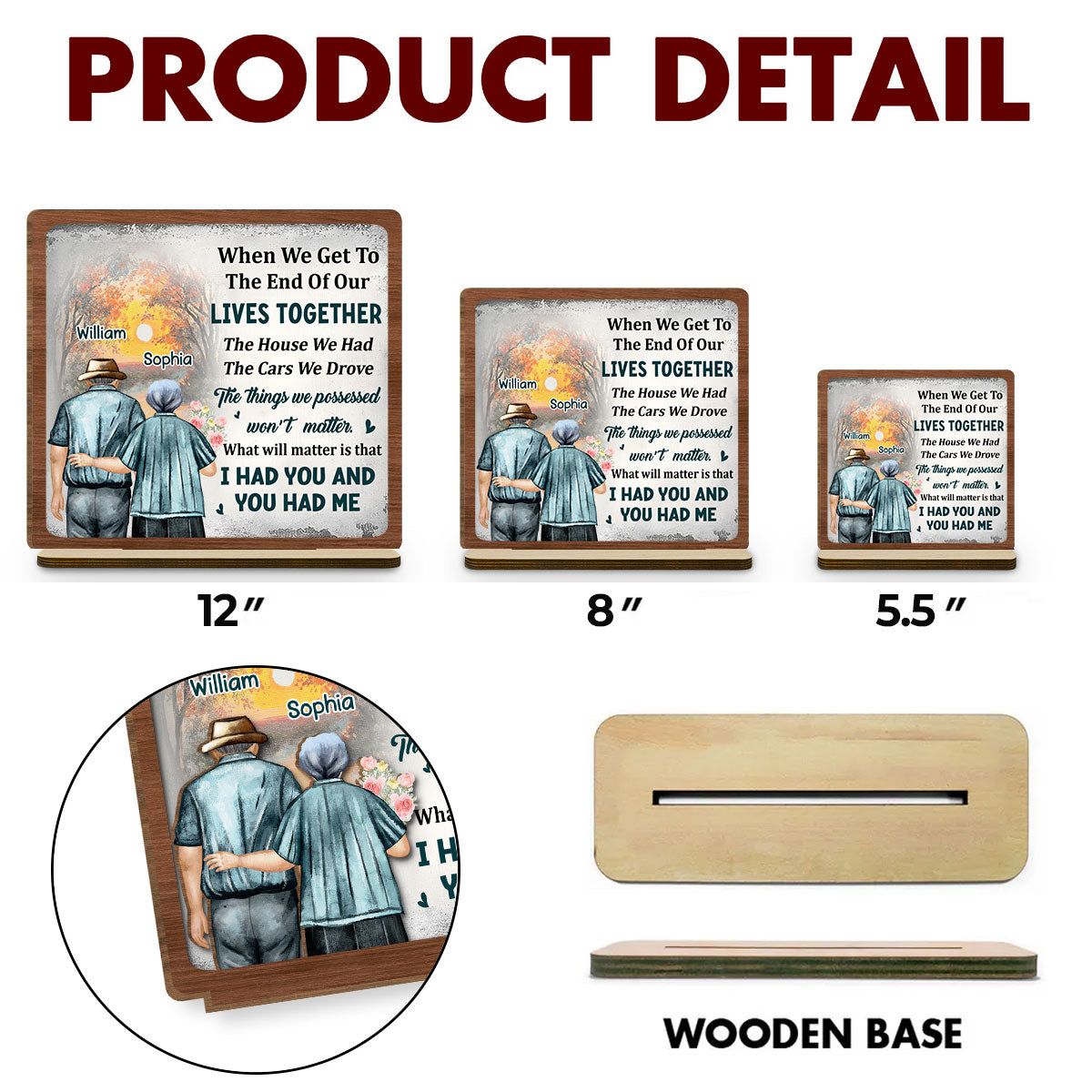 I Had You - Personalized Custom 2-Layer Wood Plaque With Flat Base