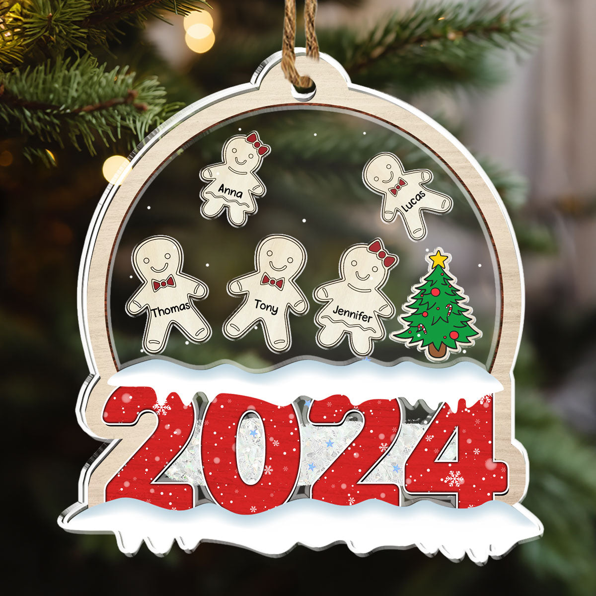 Family Love Grows Warmer At Christmas - Personalized Custom Acrylic Shaker Ornament