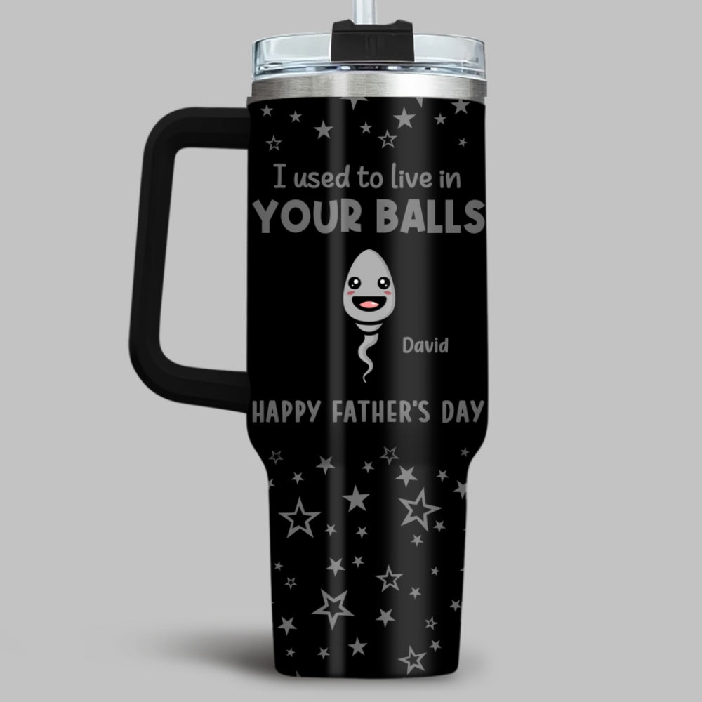 Your Balls - Personalized Custom Engraved 40oz Tumbler With Handle