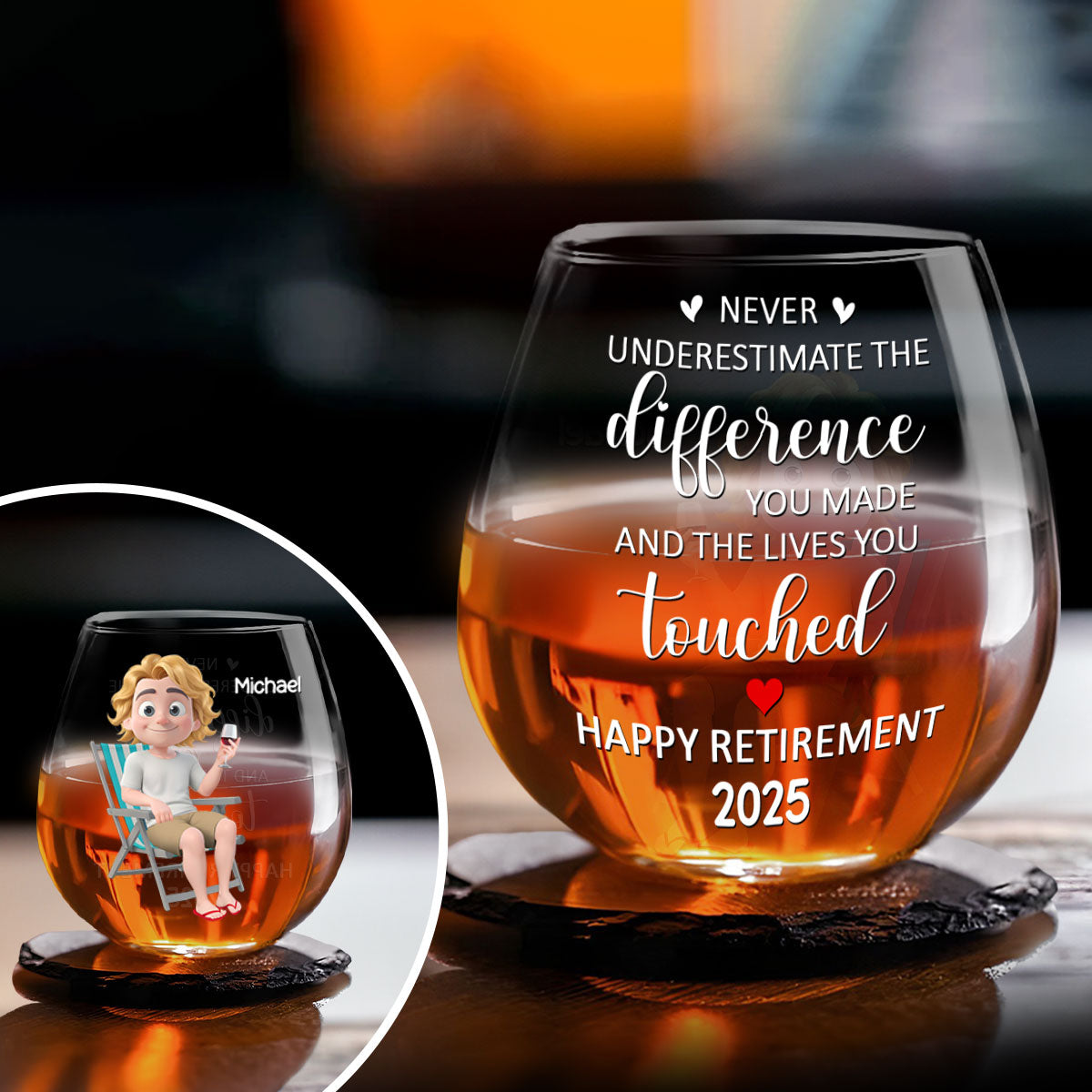 Happy Retirement - Personalized Custom Wine Glass