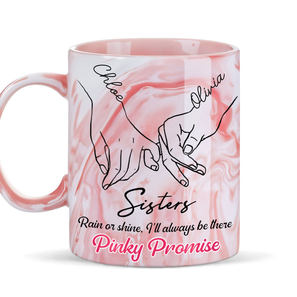 Pinky Promise - Personalized Custom Pink Marble Mug