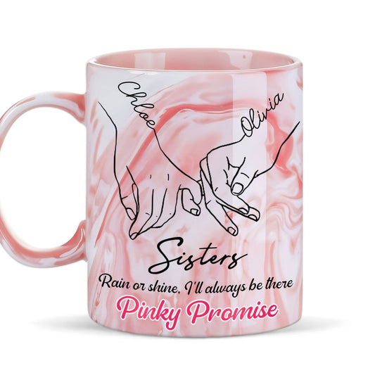 Pinky Promise - Personalized Custom Pink Marble Mug