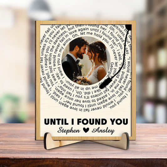 Custom Couple Photo And Favorite Spiral Song Lyrics - Personalized Custom Wooden Plaque