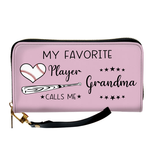 My Star Player Calls Me Grandma - Personalized Custom Leather Wallet