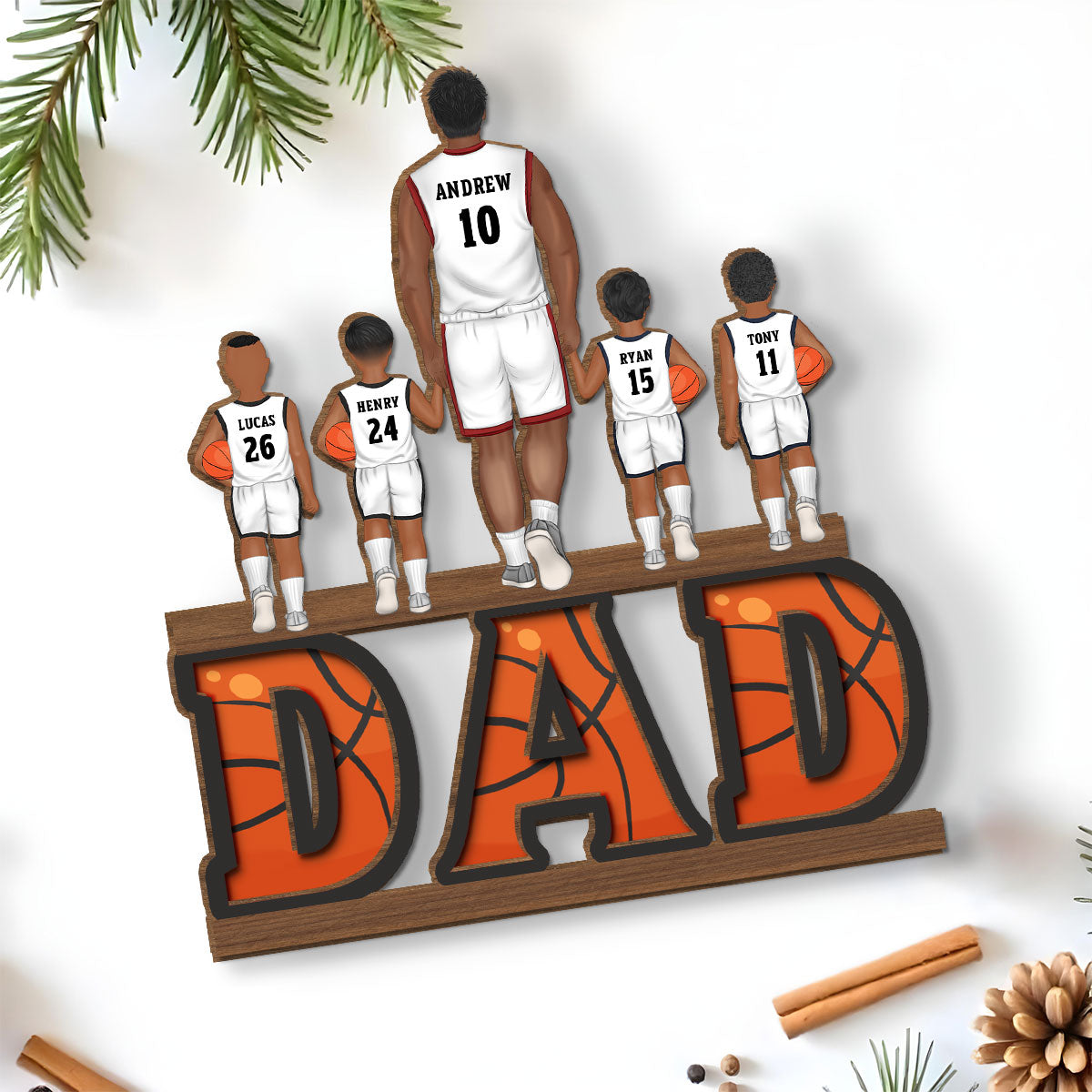 Basketball Mom - Personalized Custom 2-Layer Wood Plaque With Flat Base