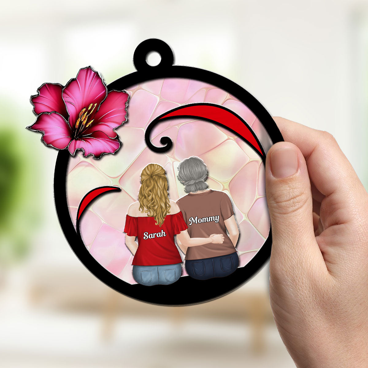 Mom And Daughter Forever - Personalized Custom Suncatcher