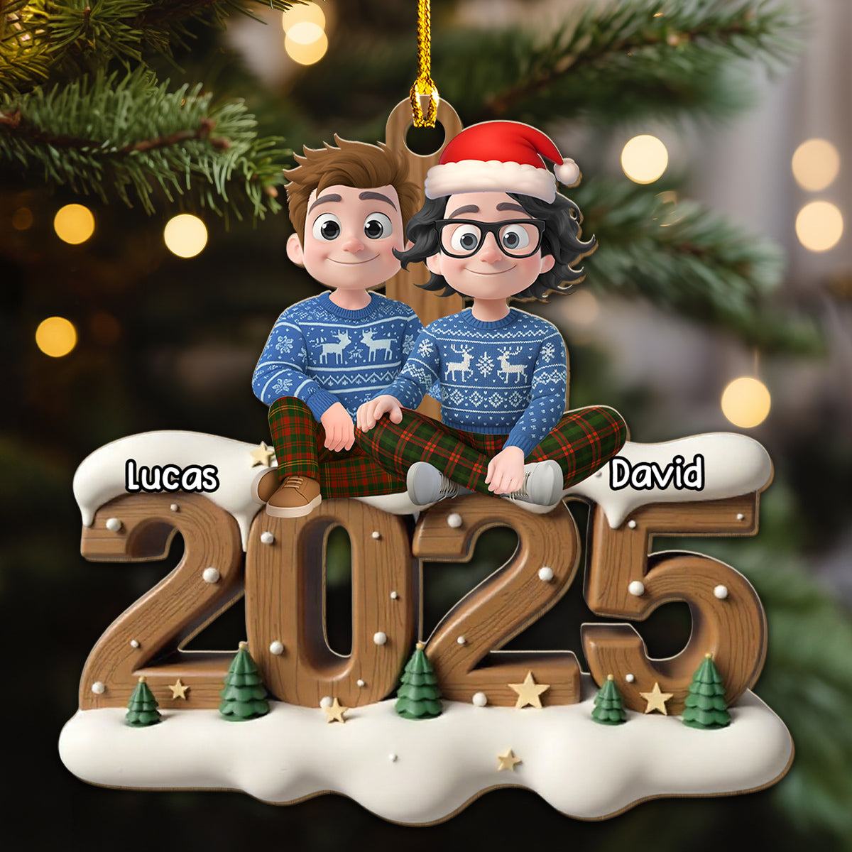 You And Me Now Onwards - Personalized Custom 3D Effect Wood Ornament