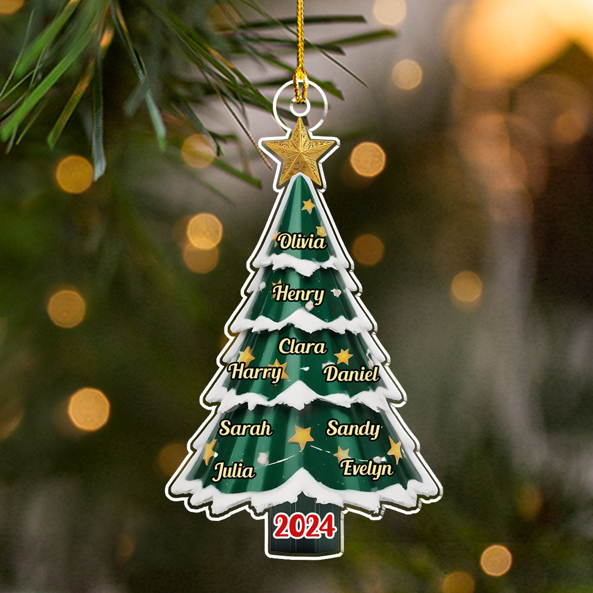 Family Pine Tree - Personalized Custom Acrylic Ornament