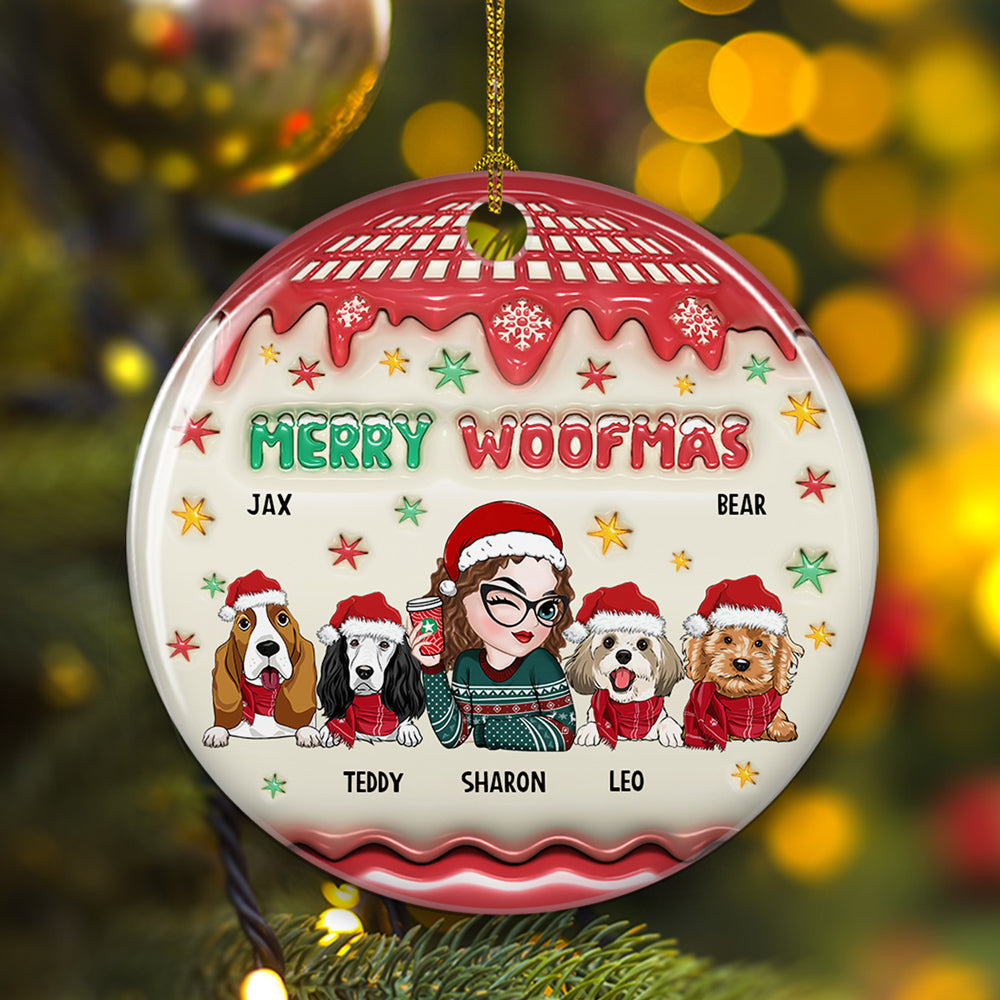 Woofmas Winter - Personalized Custom 3D Inflated Effect Ceramic Ornament
