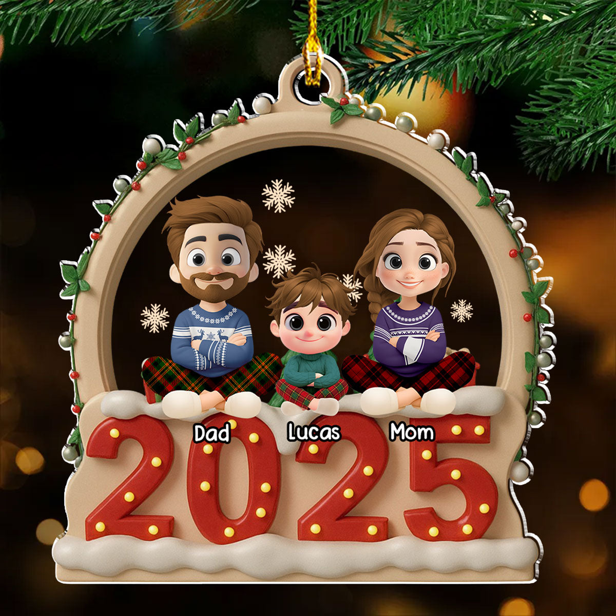 Our Christmas Together With Fur Babies - Personalized Custom Acrylic Ornament