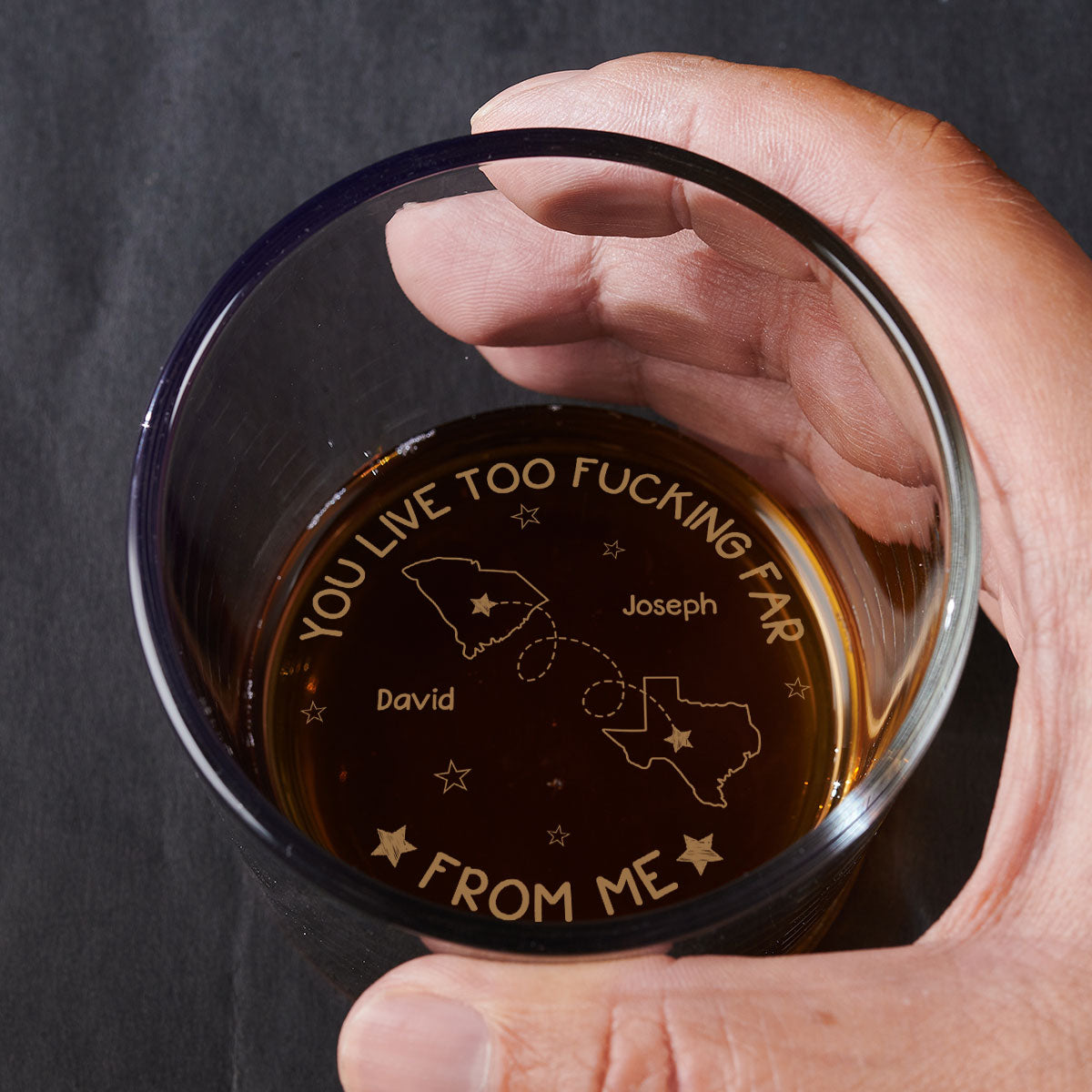 This Distance Drives Me Crazy - Personalized Custom Engraved Whiskey Glass