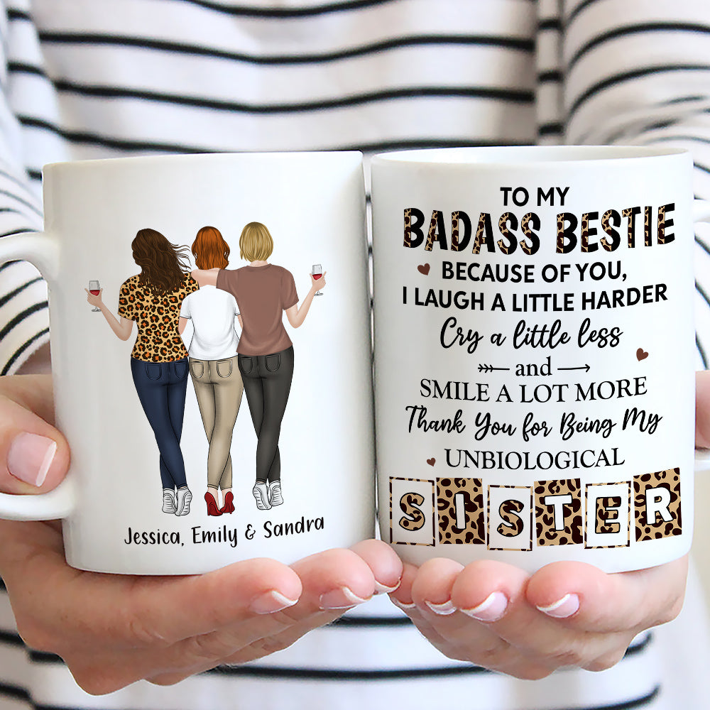 Because Of You Bestie - Personalized Custom Coffee Mug