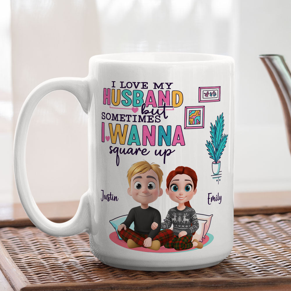 My Husband My Daily Chaos - Personalized Custom Coffee Mug