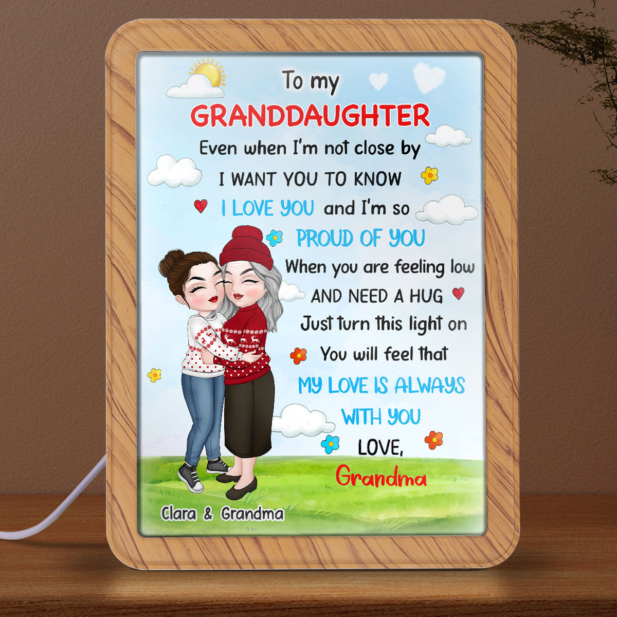 To My Granddaughter - Personalized Custom Magic Mirror