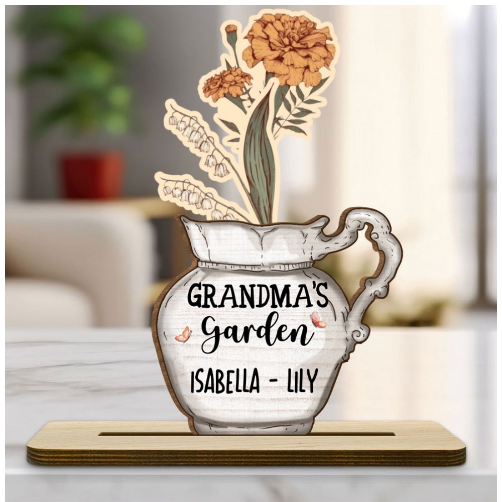 Our Love Grows With You - Personalized Custom 2-Layer Wood Plaque With Flat Base