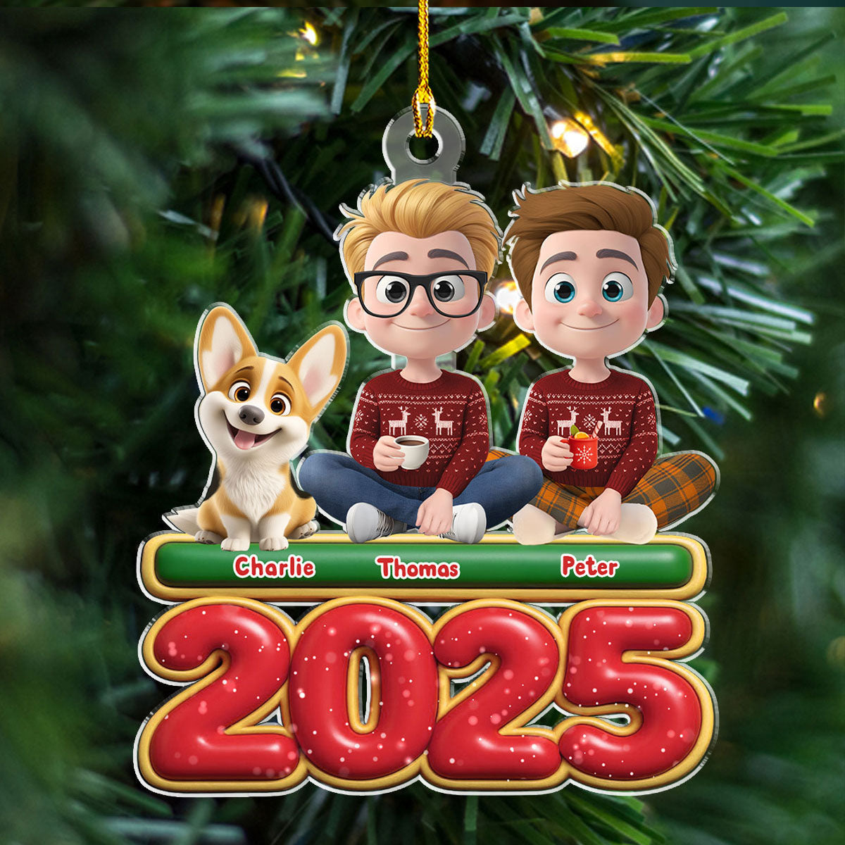 We And Our Dog Version 2 - Personalized Custom Acrylic Ornament