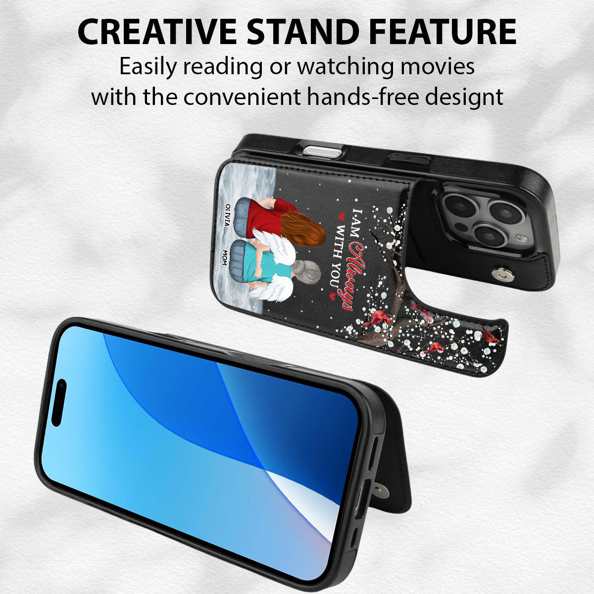 I Am Always With You - Personalized Custom Leather Phone Case