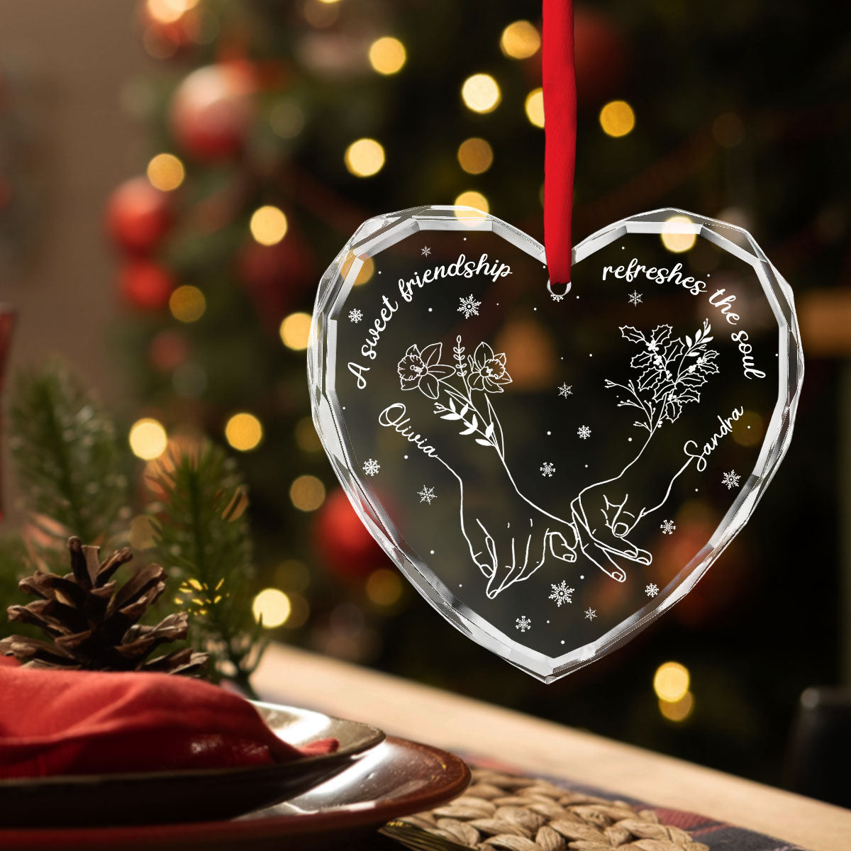 Friends Are Like Stars - Personalized Custom Glass Ornament