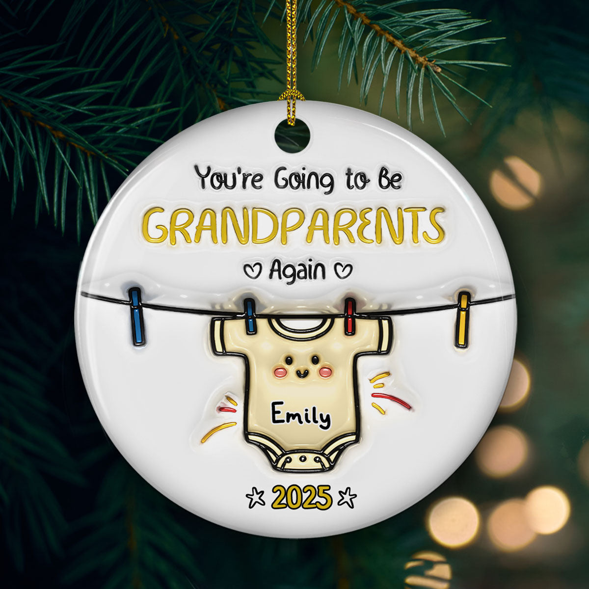 You Are Going To Be Grandparents - Personalized Custom 3D Inflated Ceramic Ornament