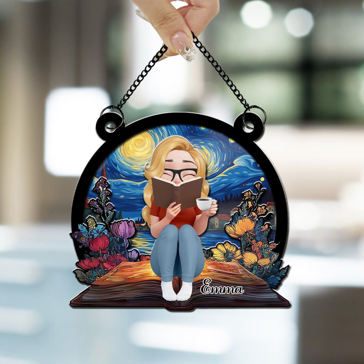 Book Lover - Personalized Custom Suncatcher