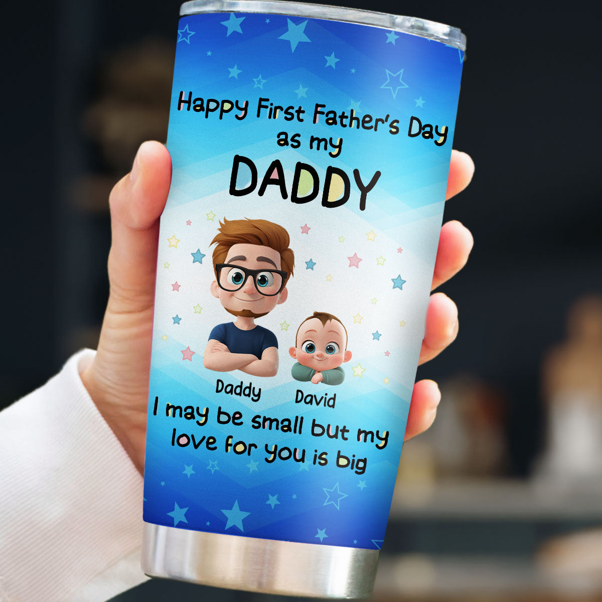 First Father Day With Baby - Personalized Custom Tumbler