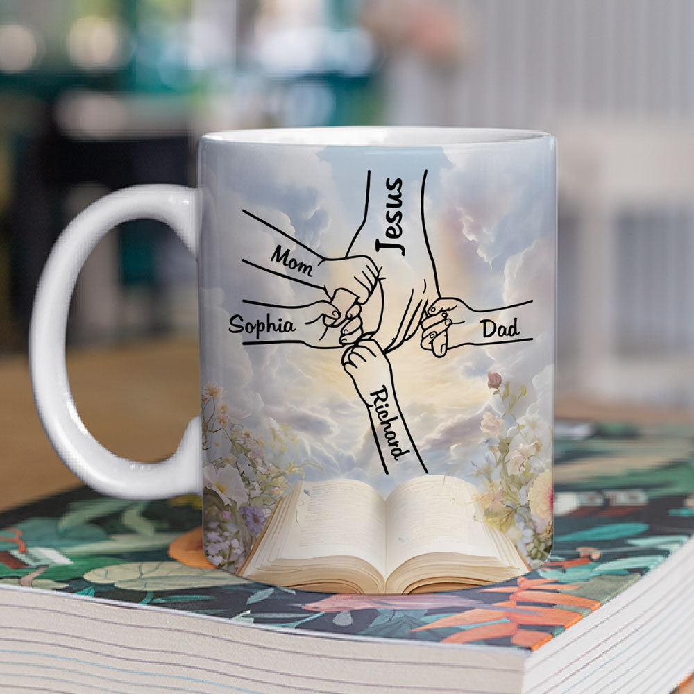God Holds Our Hands - Personalized Custom Coffee Mug