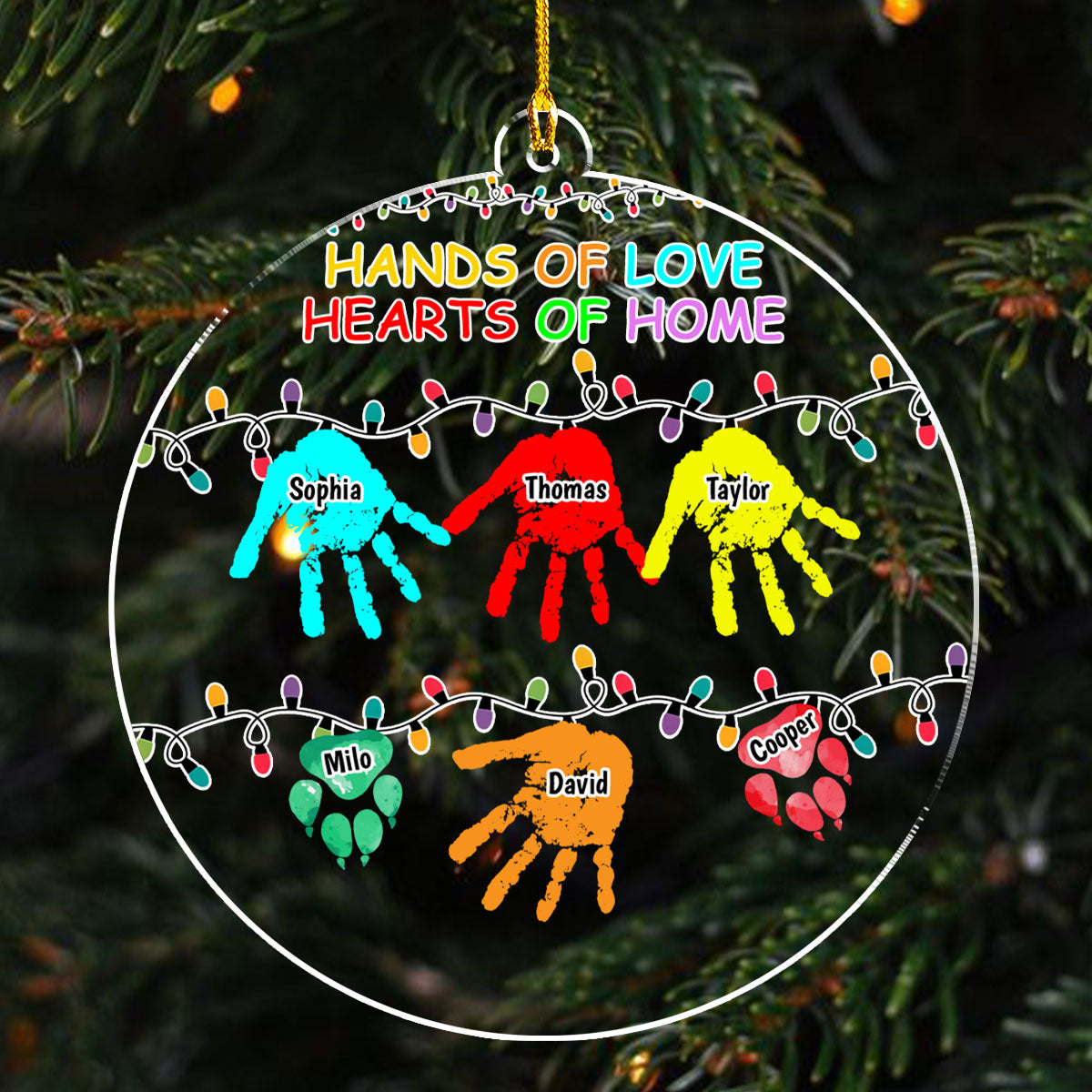 Hands Of Love - Personalized Custom Acrylic Ornament