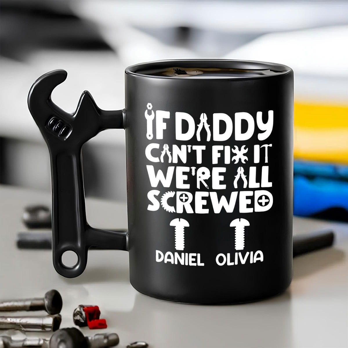 We're All Screwed â€?Personalized Custom Wrench Handle Mug