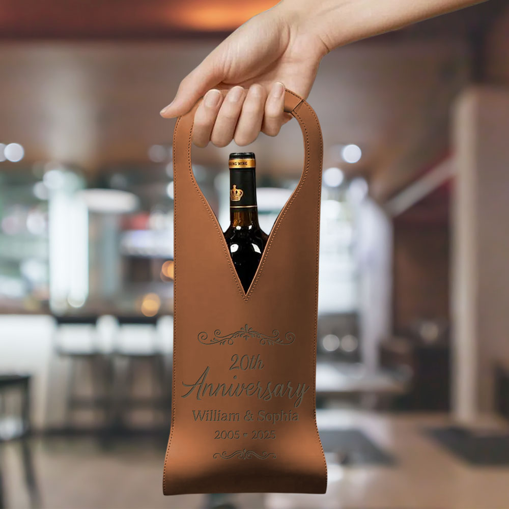 You And Me We Got This - Personalized Custom Engraved Leather Wine Bag
