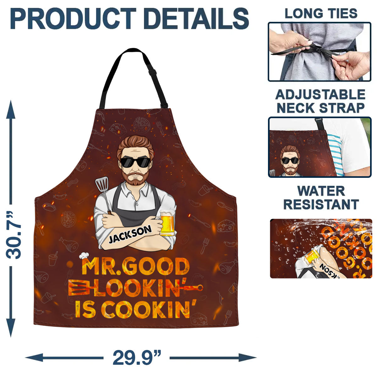 Mr Good Looking Is Cooking - Personalized Custom Apron