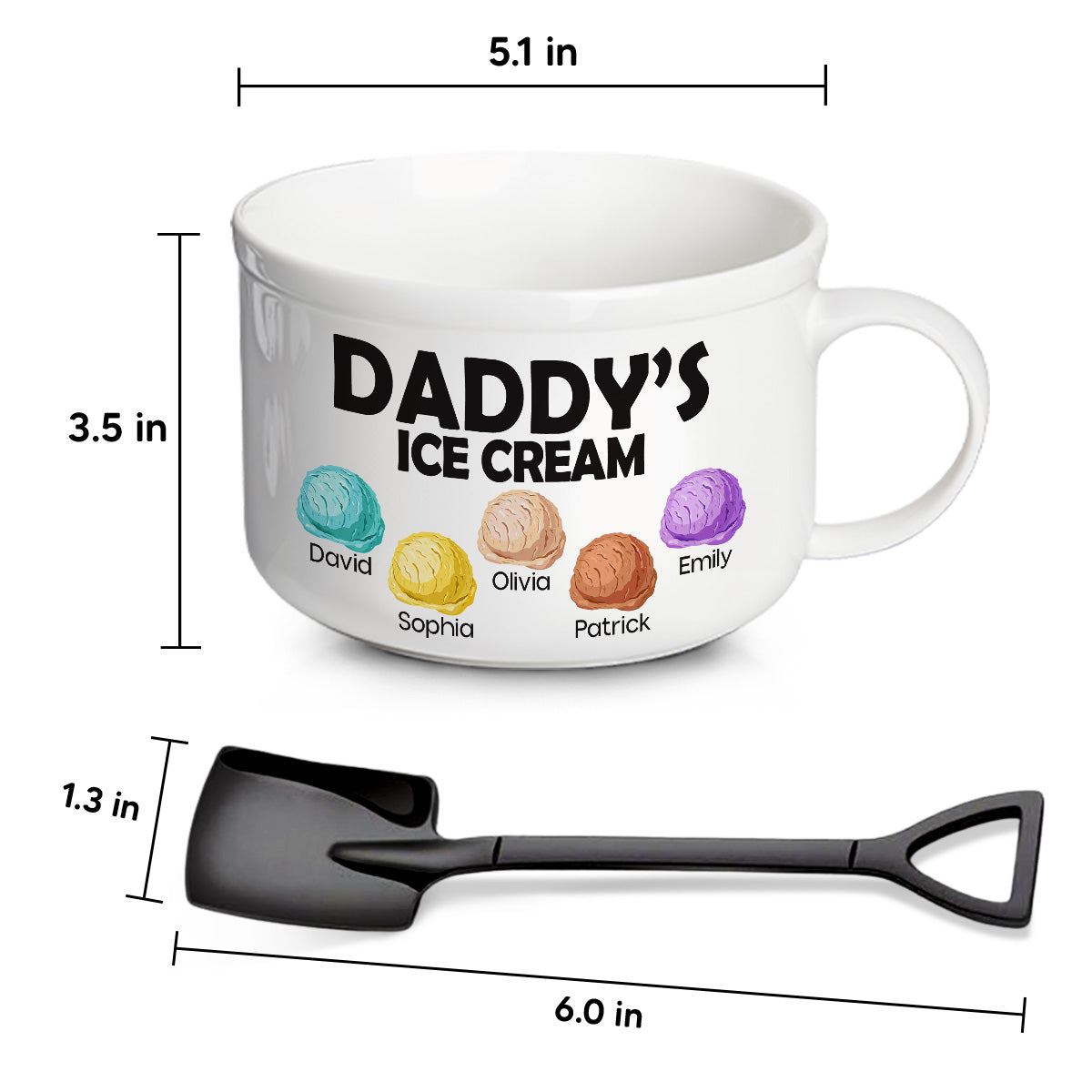 Ice Cream - Personalized Custom Ceramic Bowl