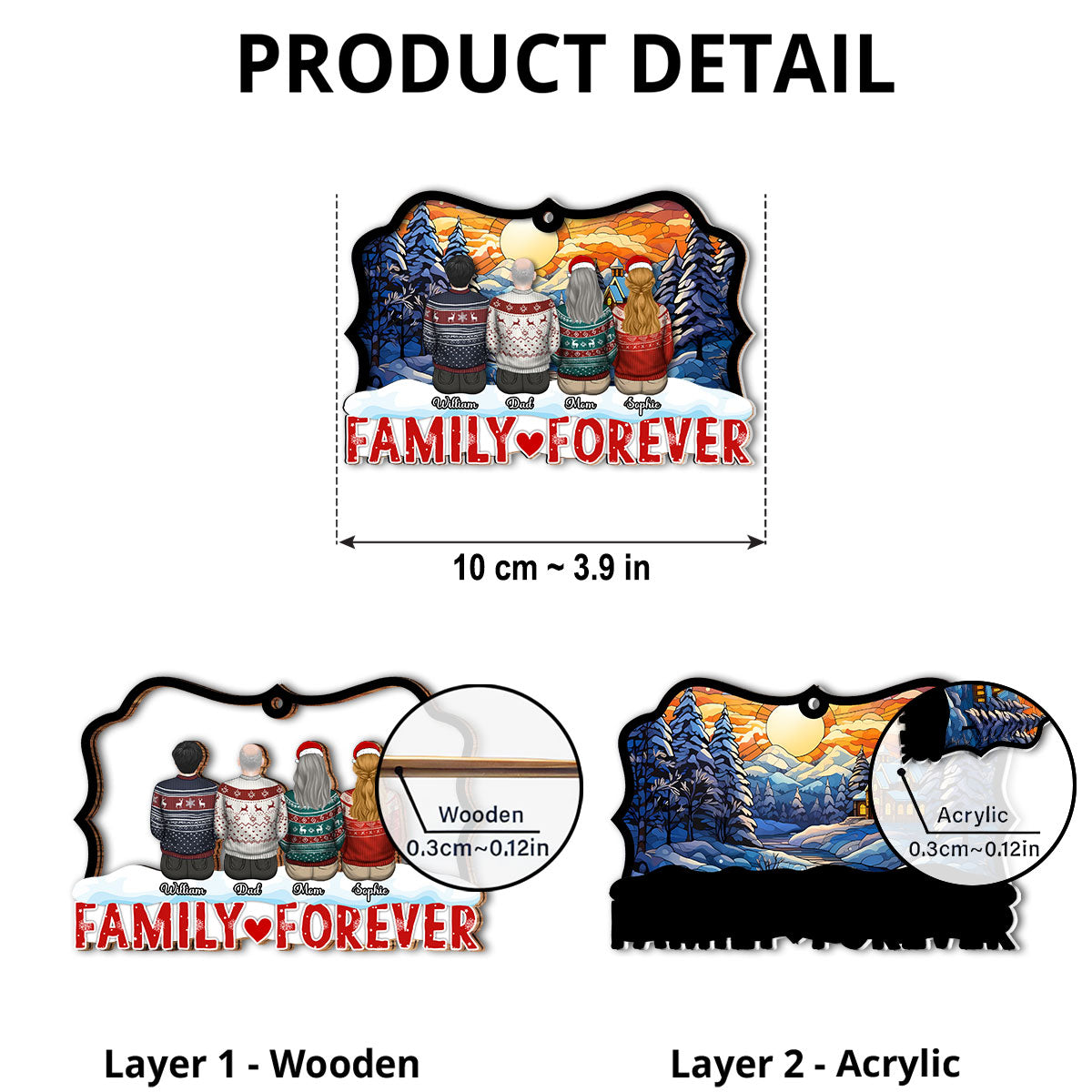 Together For A Lifetime - Personalized Custom Suncatcher Ornament