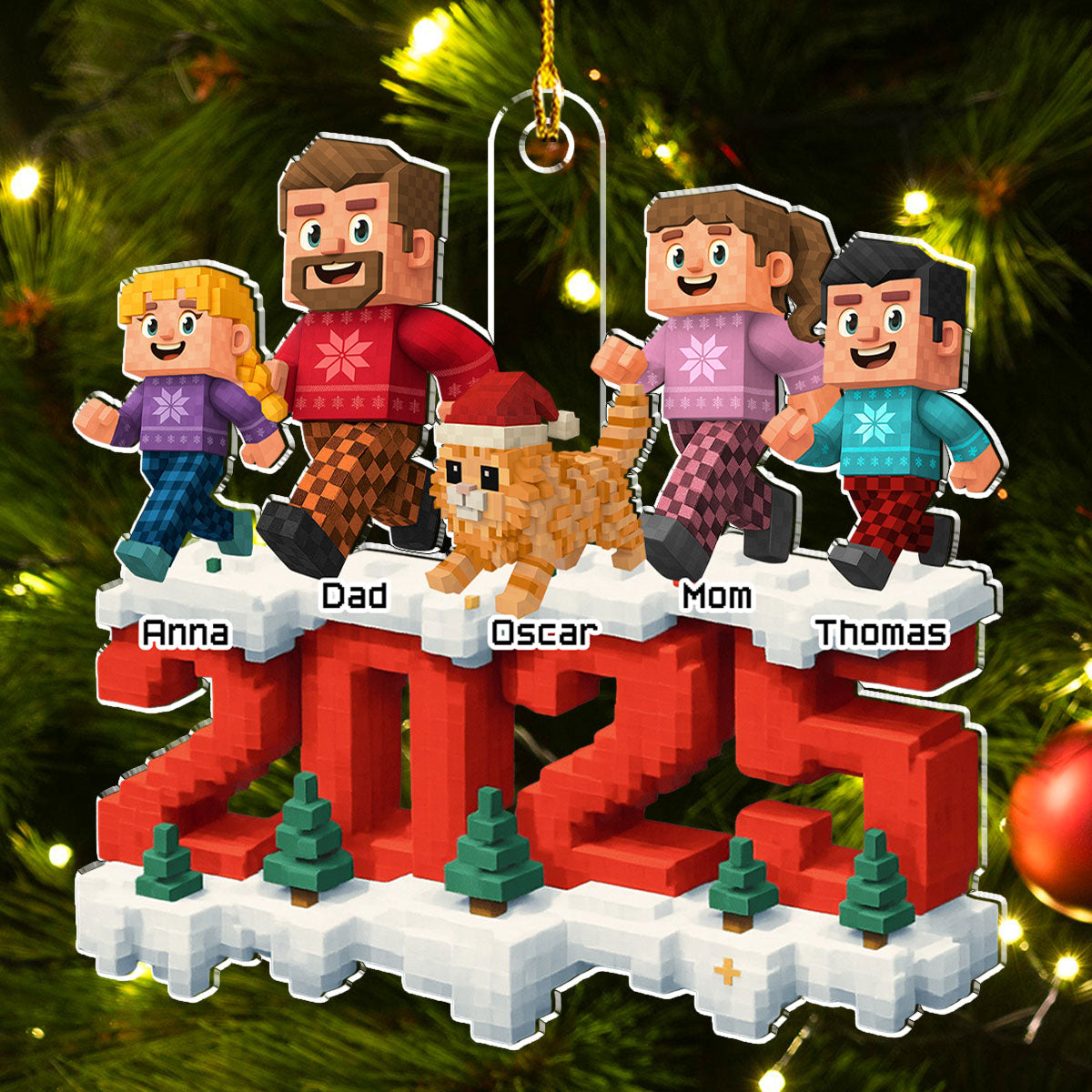 All Of Us And Cats - Personalized Custom 3D Effect Acrylic Ornament
