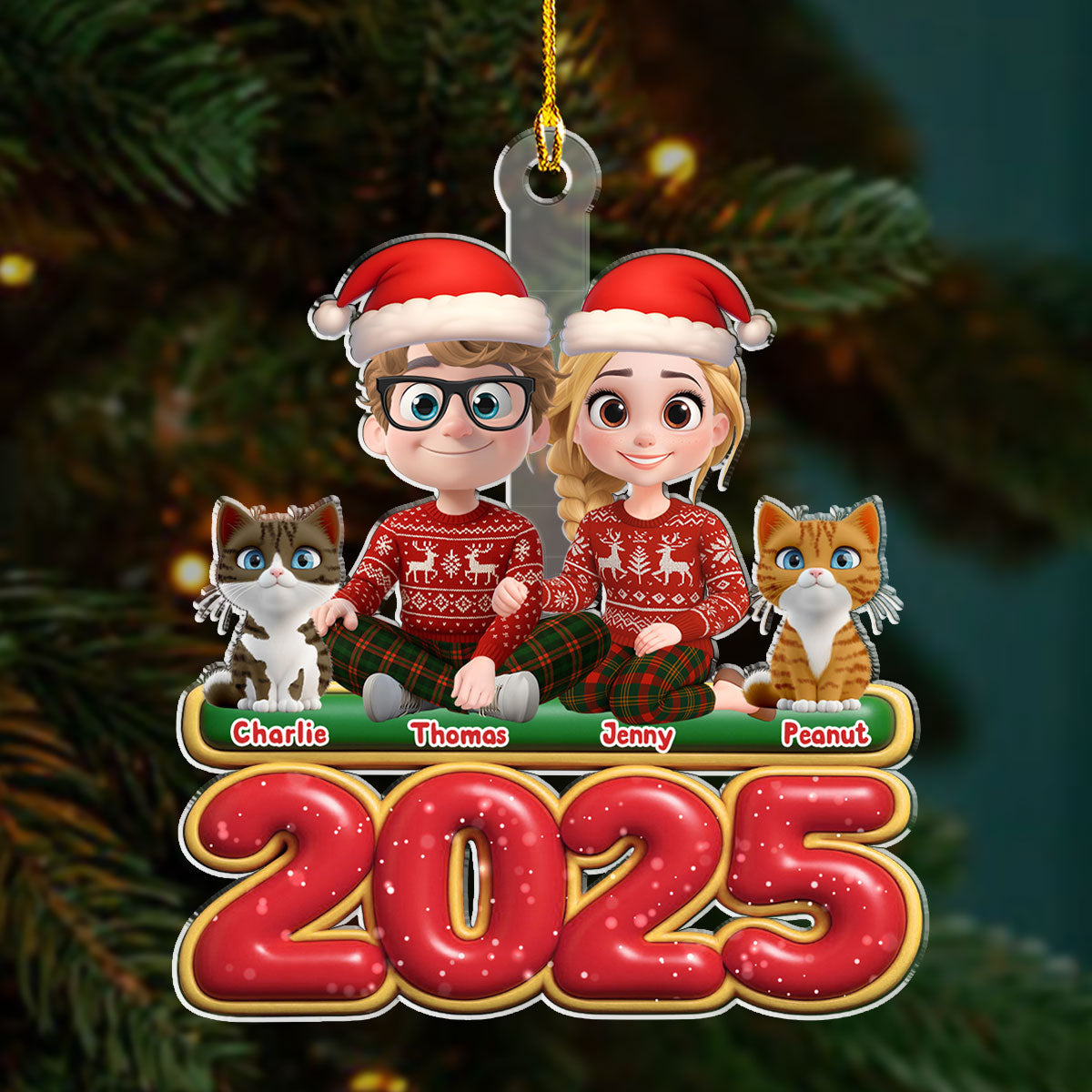 We And Our Cat - Personalized Custom Acrylic Ornament