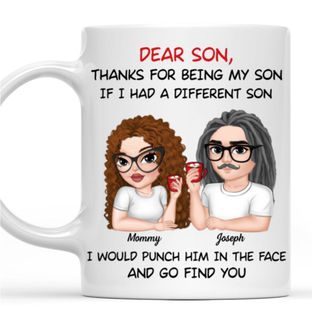 Thanks For Being My Son - Personalized Custom Coffee Mug