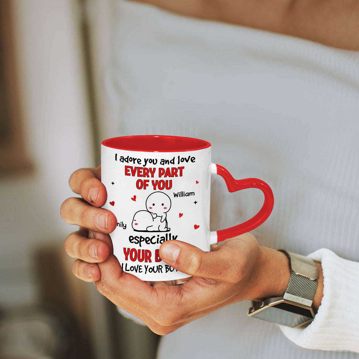 Love Your Butt - Personalized Custom Heart Handle Mug
