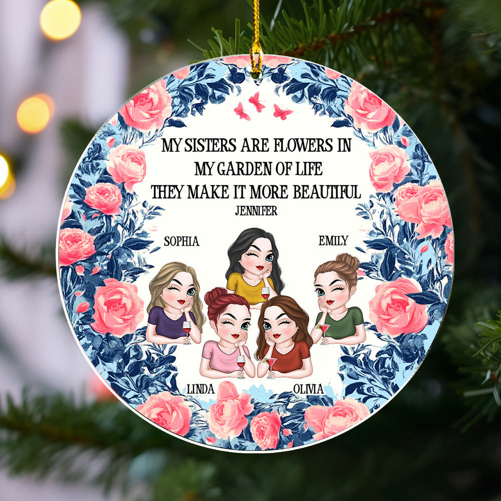 Sister Lights Up Life - Personalized Custom Acrylic Ornament