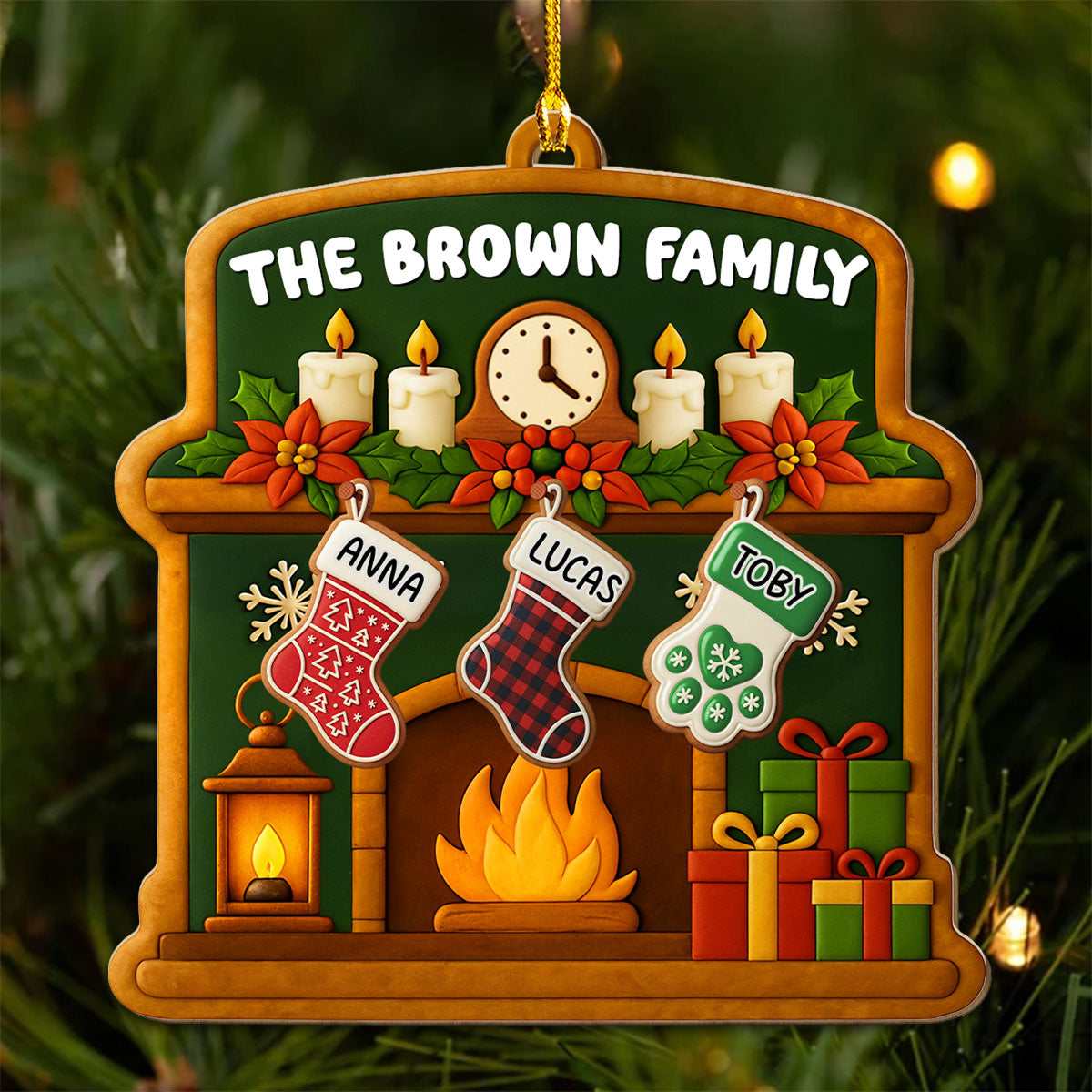 Family The Love That Never End - Personalized Custom Wood Ornament