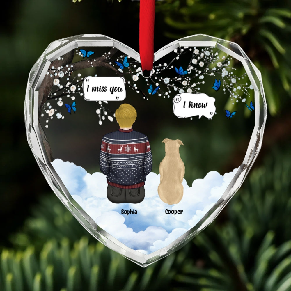 I Know You Miss Me - Personalized Custom Glass Ornament