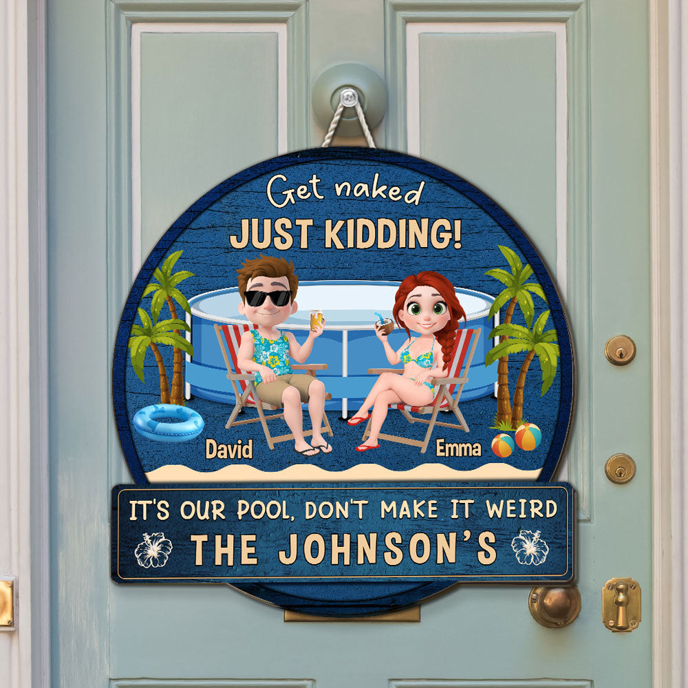 Naked Jokes Only Jokes Here - Personalized Custom Wood Sign