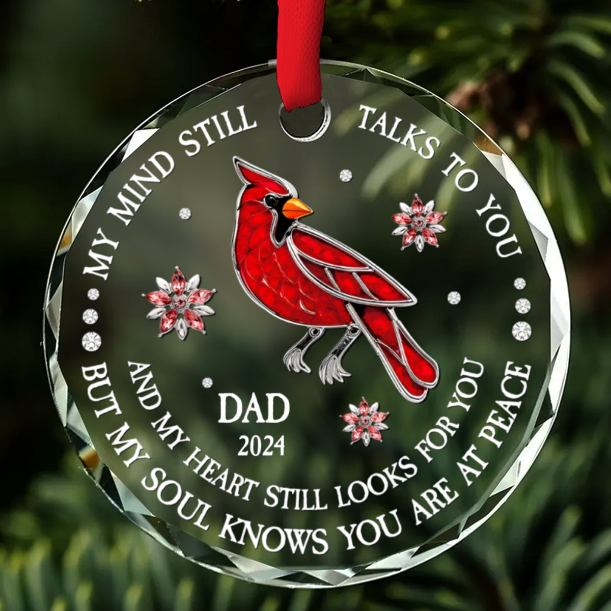 My Soul Knows You Are At Peace - Personalized Custom Glass Ornament