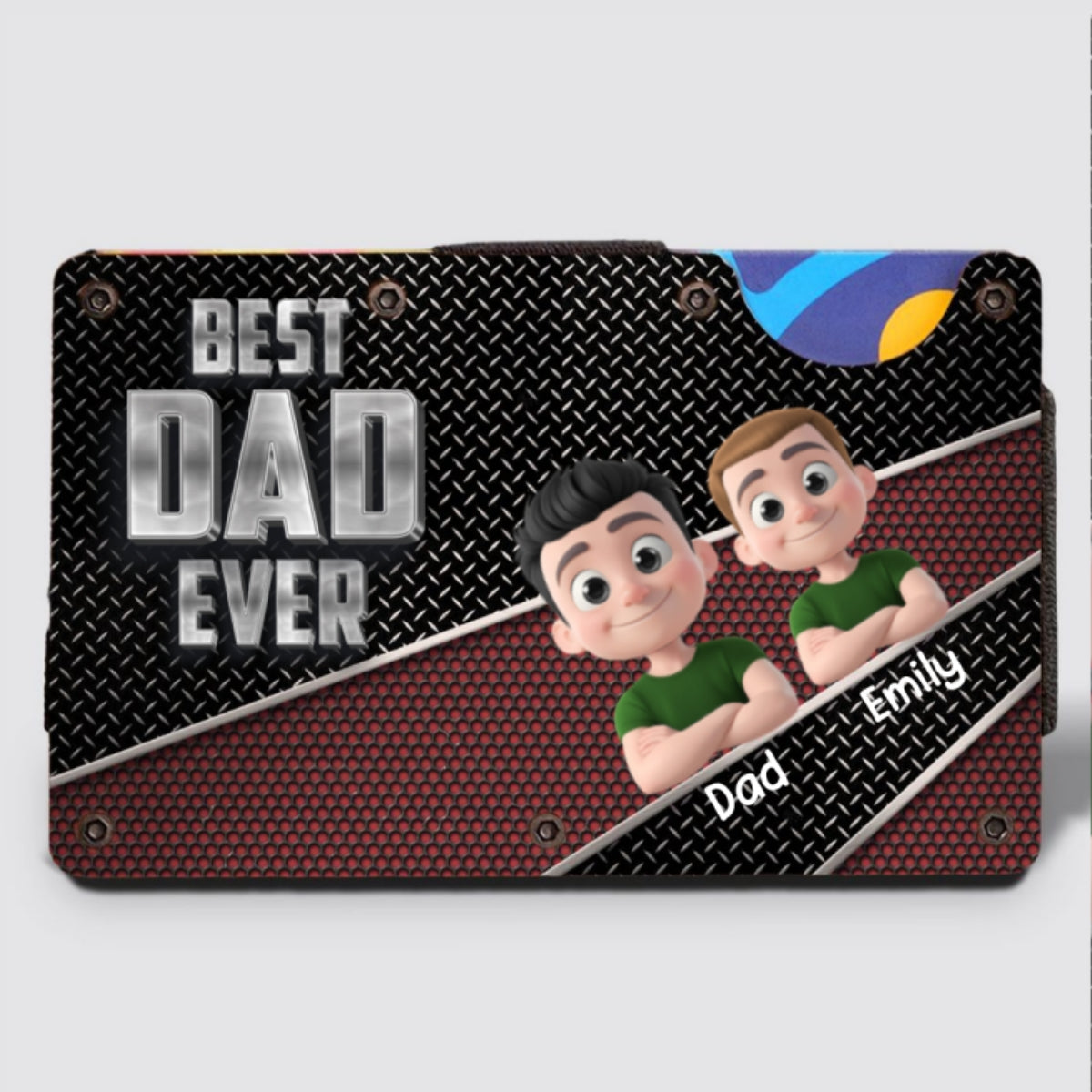 Best Daddy Ever - Personalized Custom Wooden Card Holder