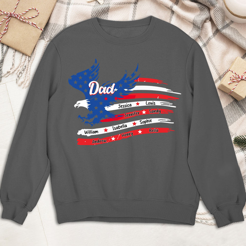 Papa American Flag - Personalized Custom Shirt