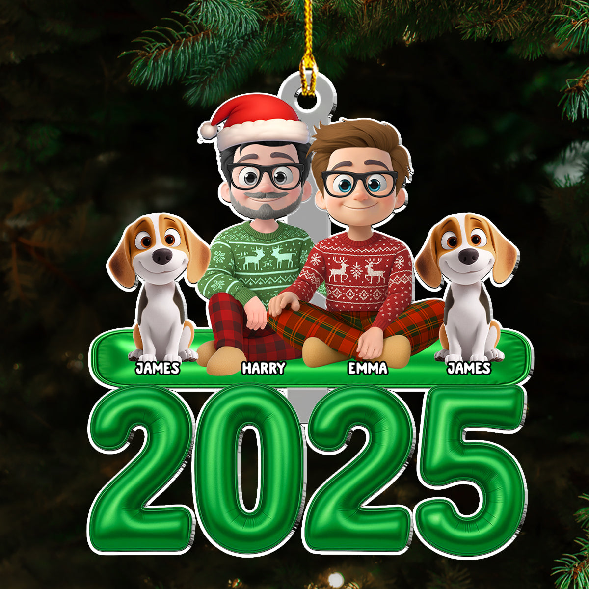 Us Love And Our Kid Pet - Personalized Custom Acrylic Ornament