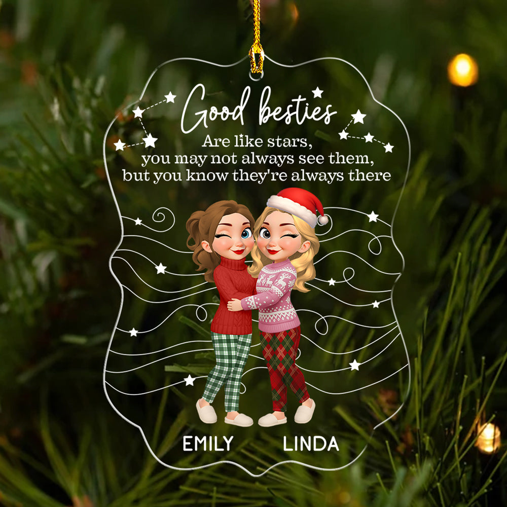 Friends Like Stars Always There - Personalized Custom Acrylic Ornament