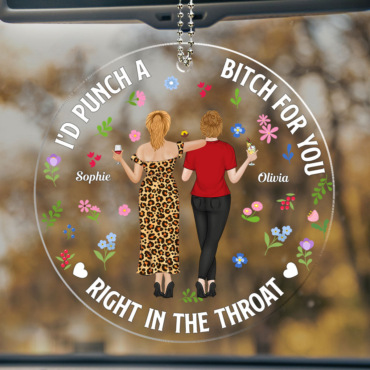 Punch Bitch Besties - Personalized Custom Car Ornament