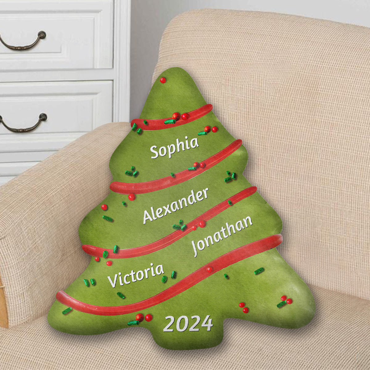 Soft Christmas Tree Cake - Personalized Custom Shaped Pillow
